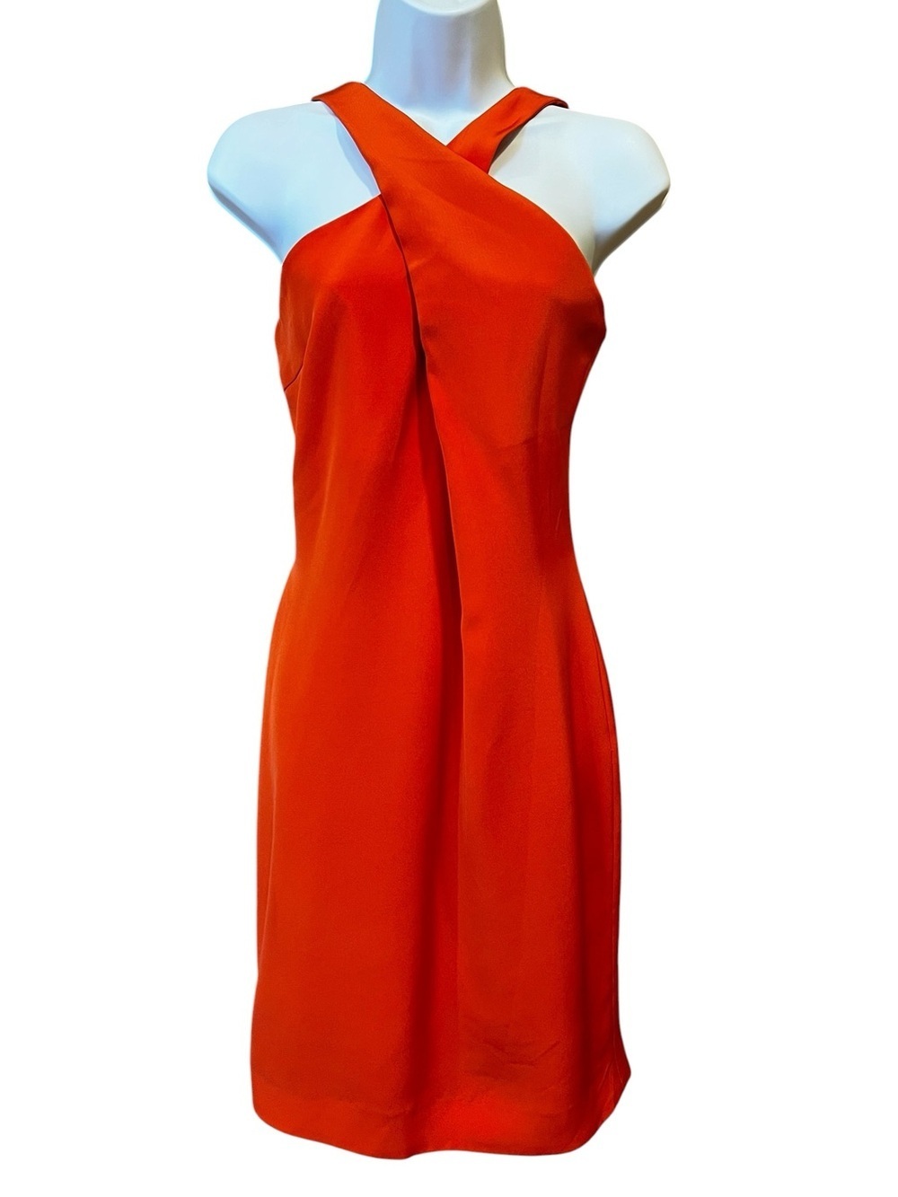 Cushnie Et Ochs Crossover Halter Neck Mini Dress Resort 2012 Orange Size 2 NWT